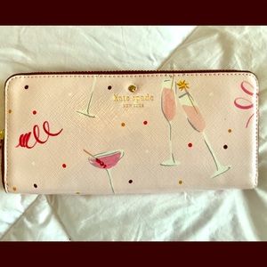 NWT Kate Spade Champagne bottle zip wallet